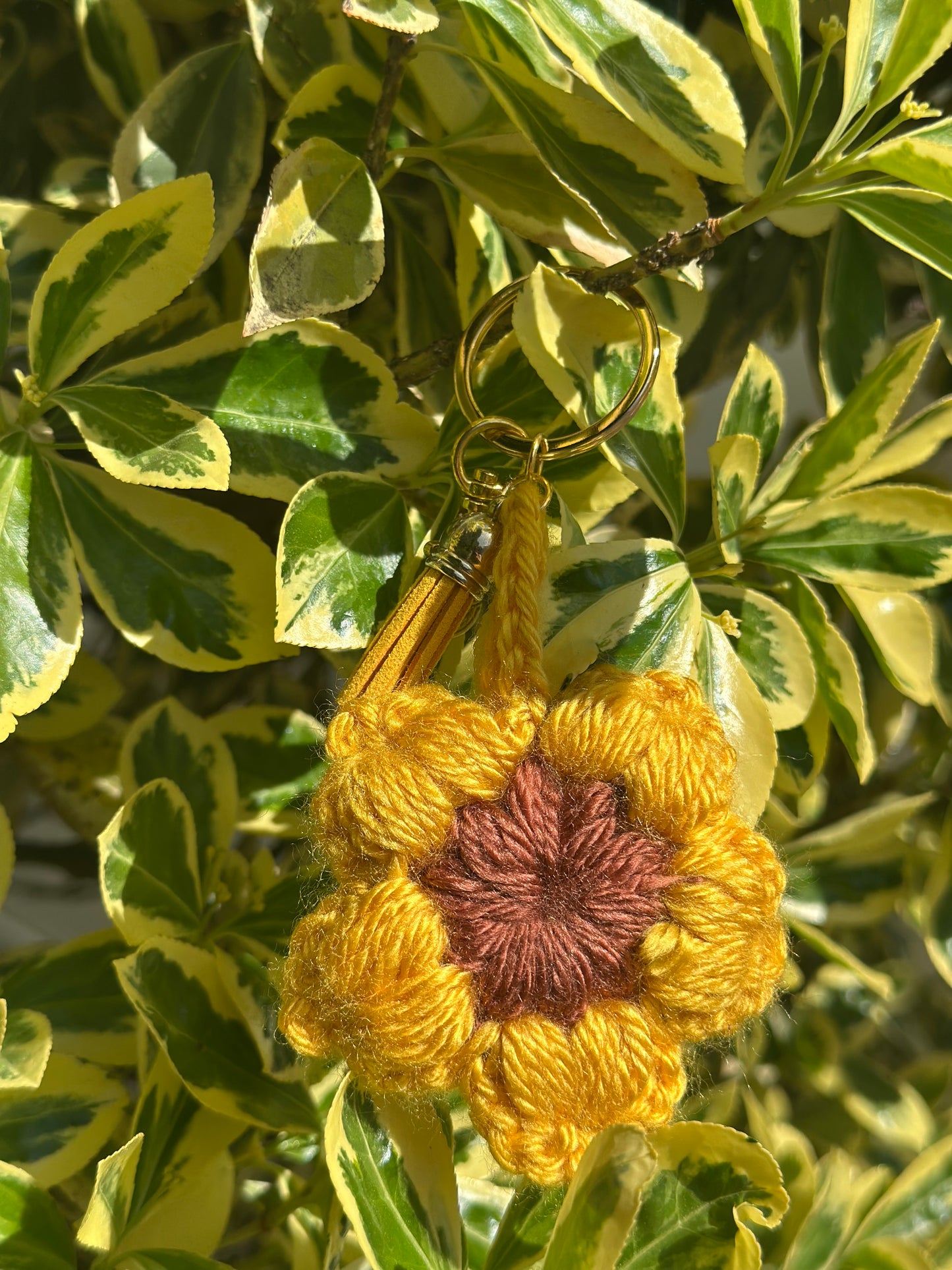 Crochet Sunflower Keychains