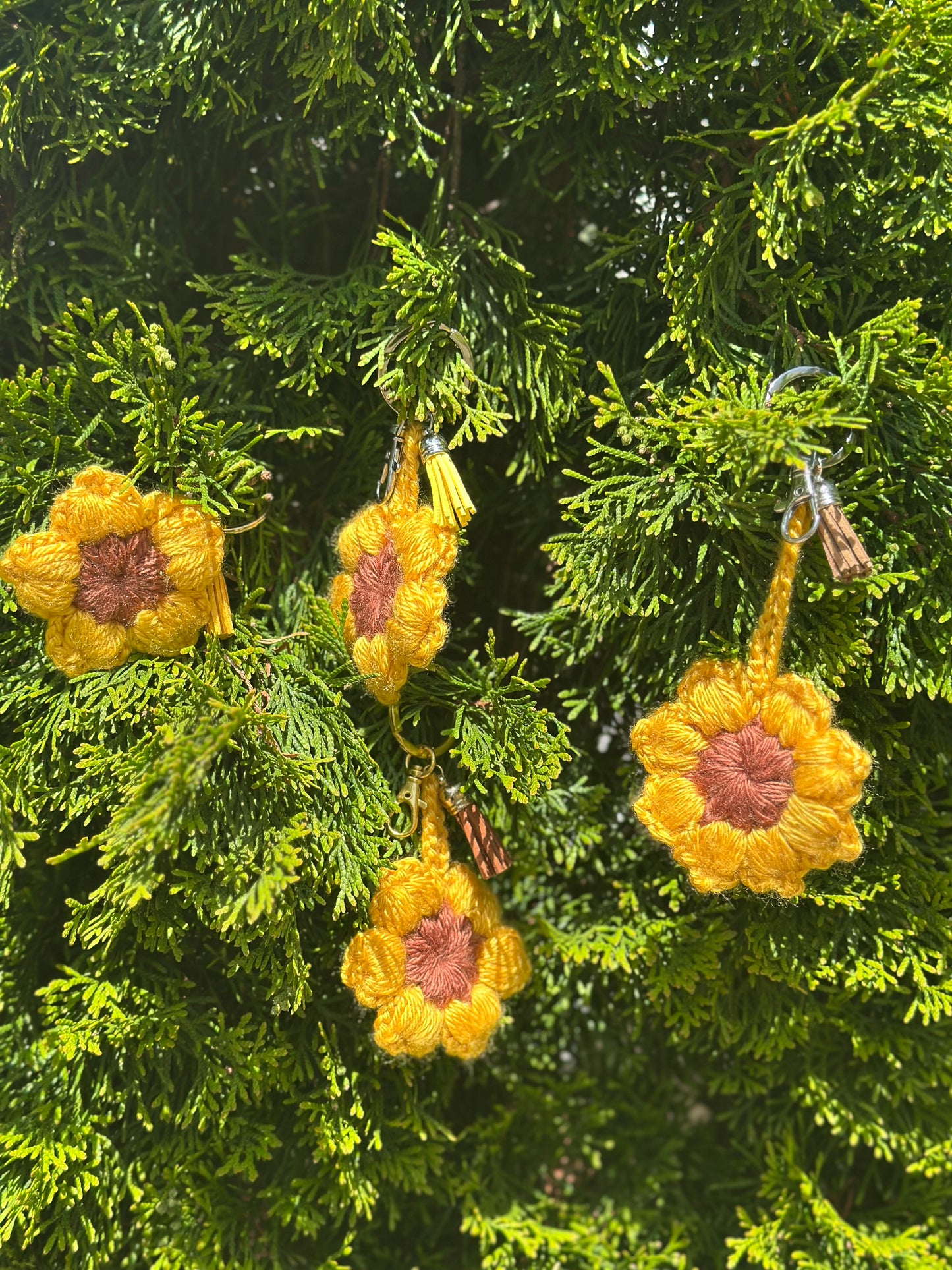 Crochet Sunflower Keychains