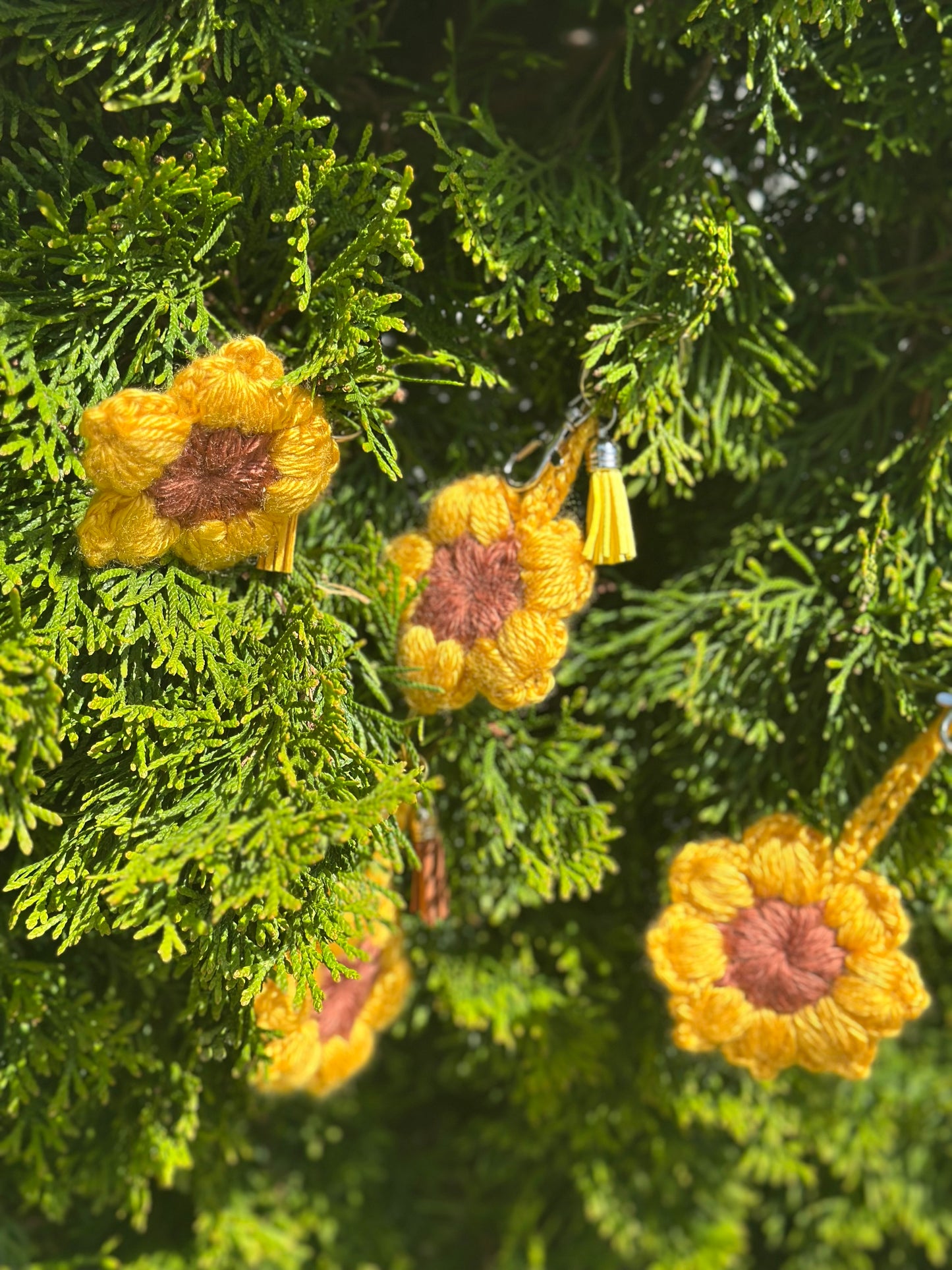 Crochet Sunflower Keychains