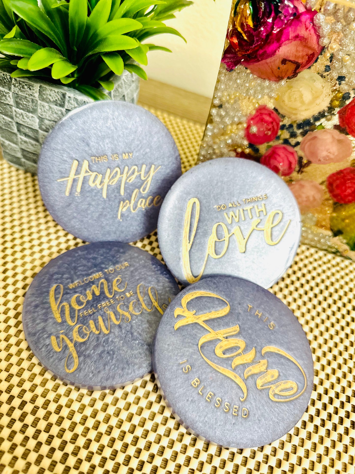 HAPPY Home Coaster Set