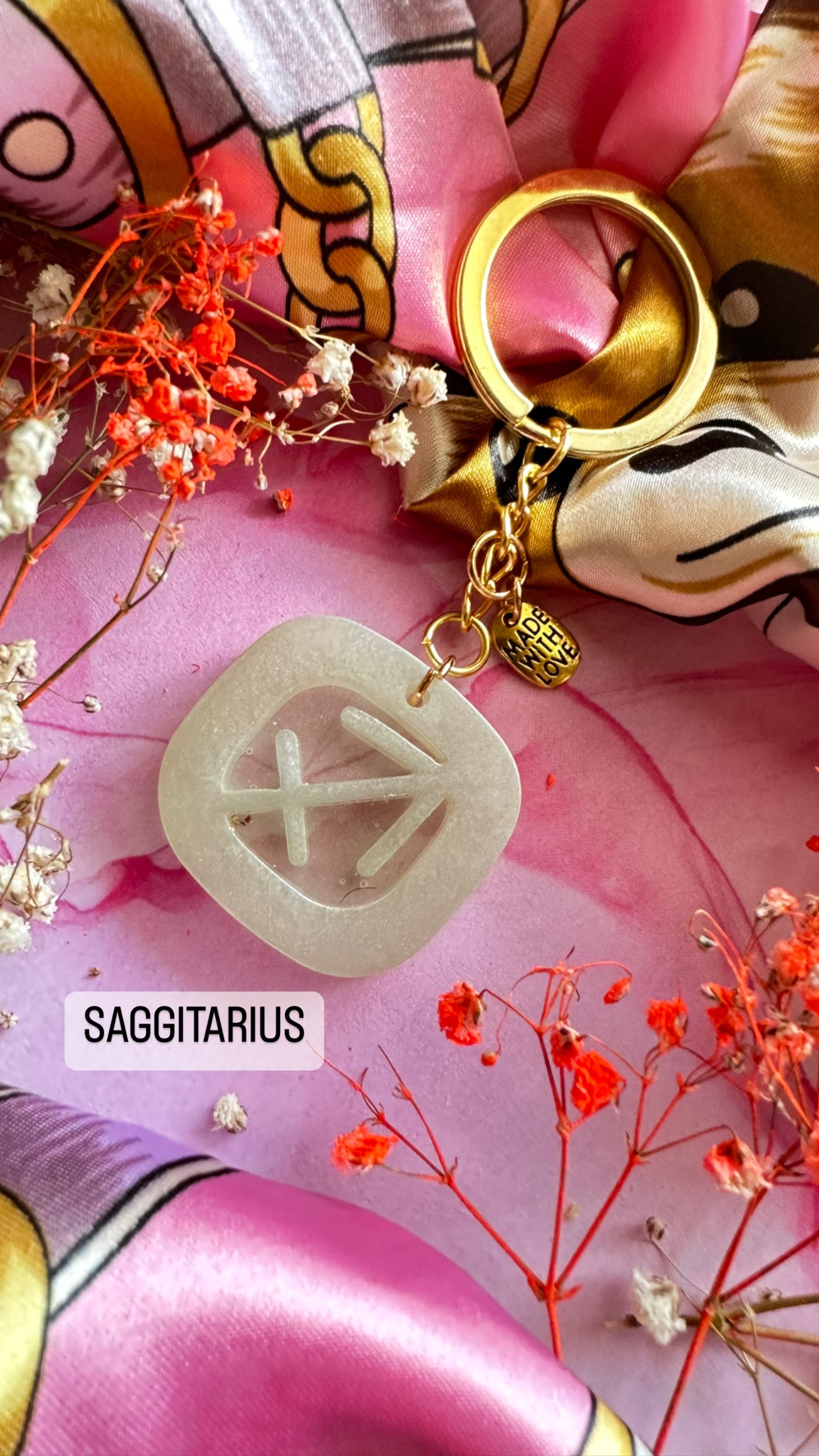 Zodiac Sign Resin Keychains