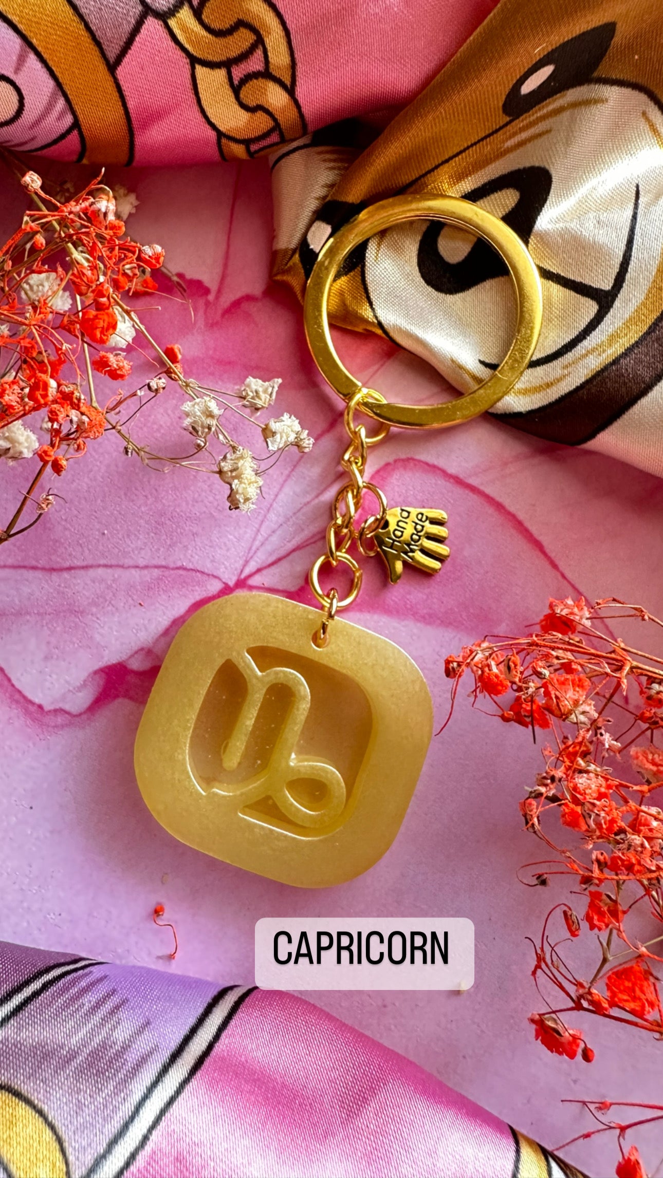 Zodiac Sign Resin Keychains