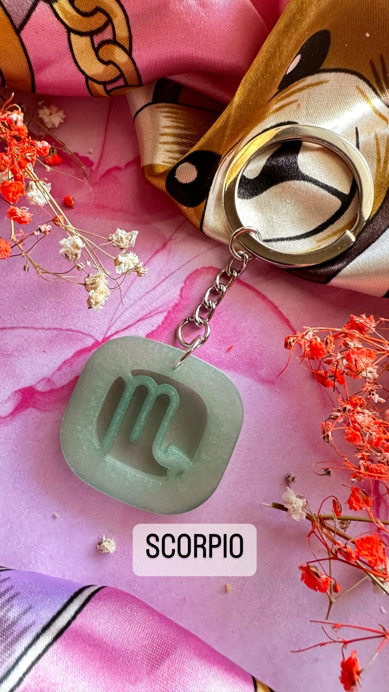 Zodiac Sign Resin Keychains