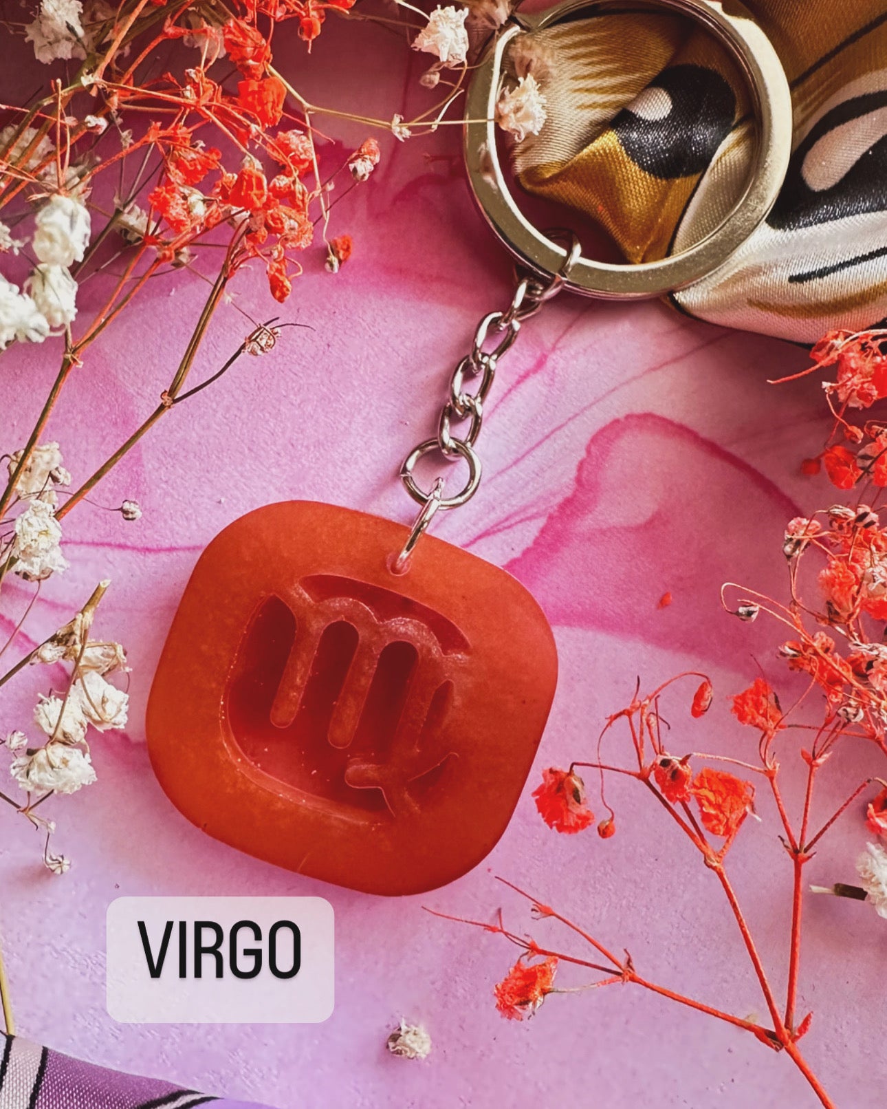Zodiac Sign Resin Keychains