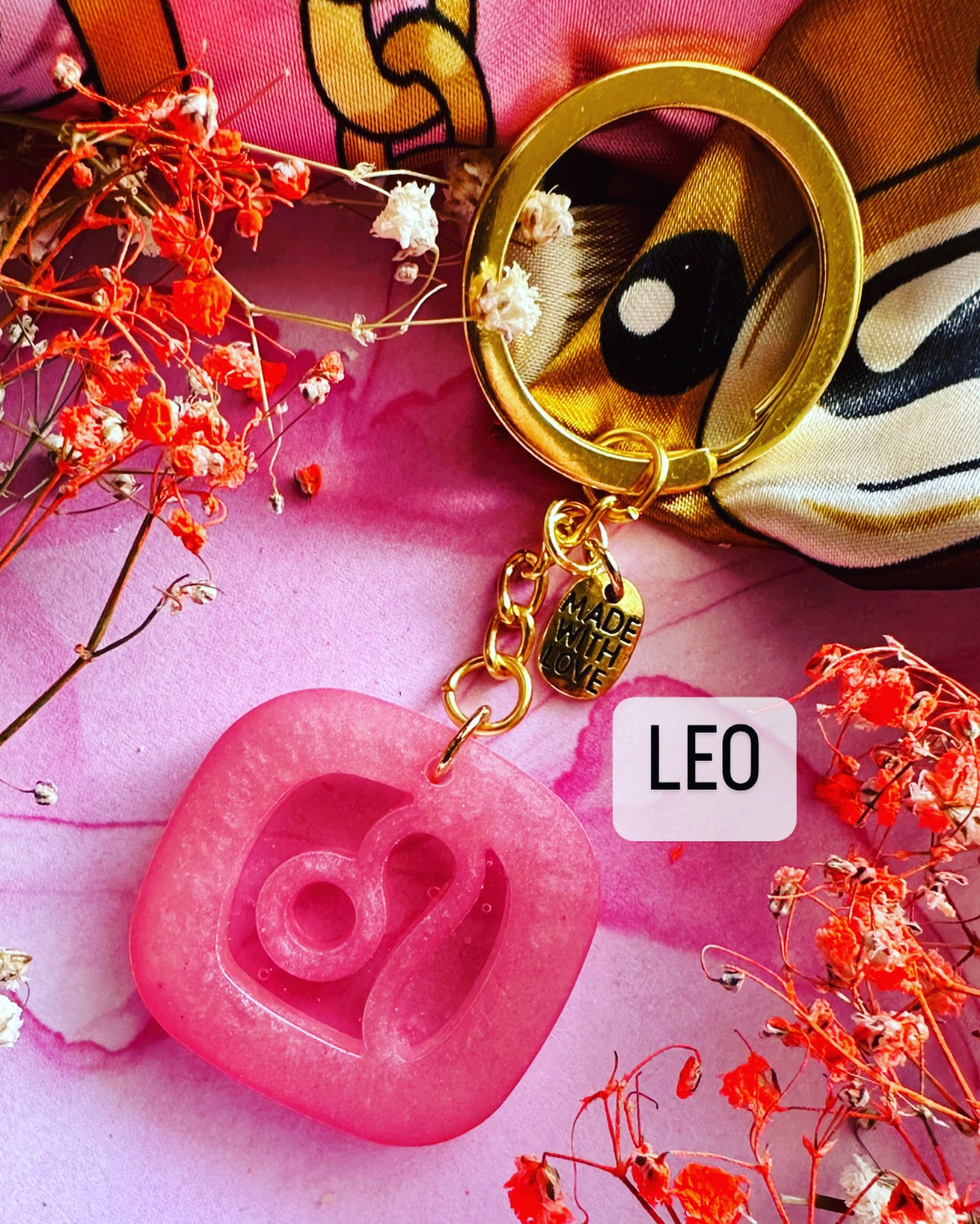 Zodiac Sign Resin Keychains