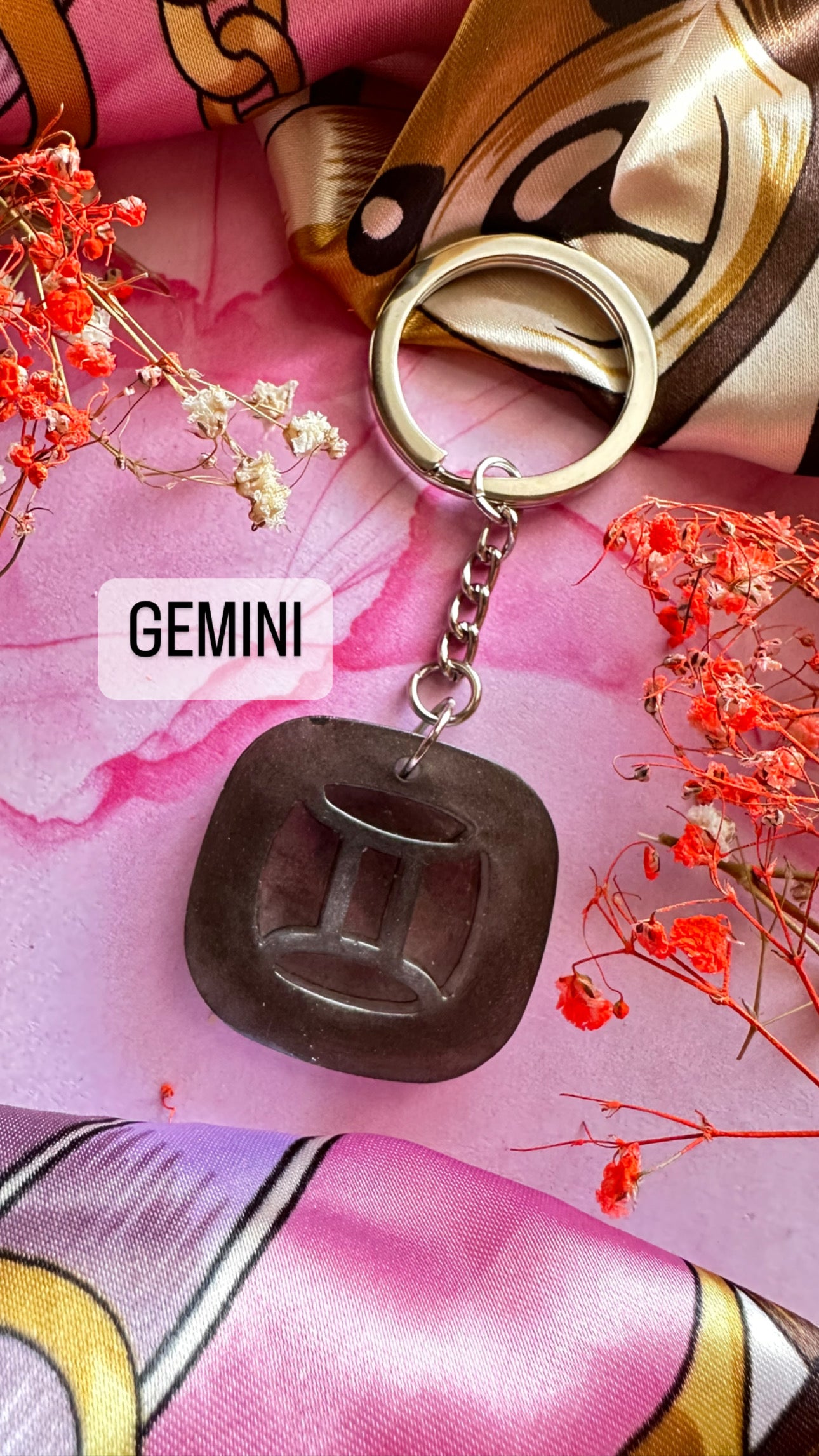 Zodiac Sign Resin Keychains