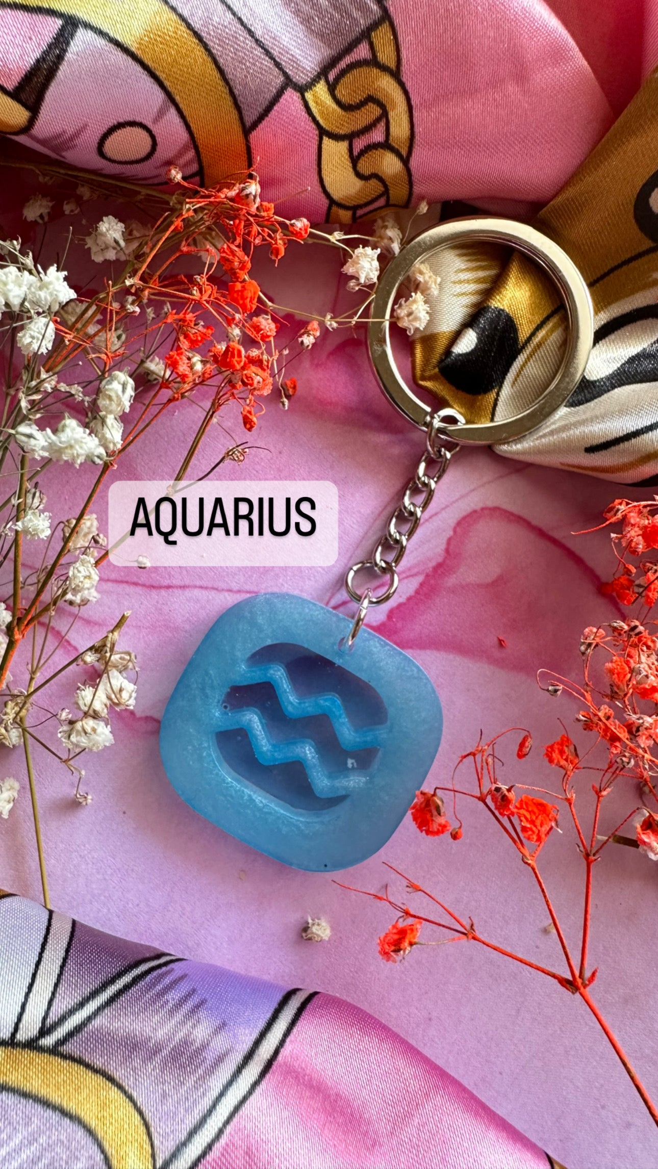 Zodiac Sign Resin Keychains