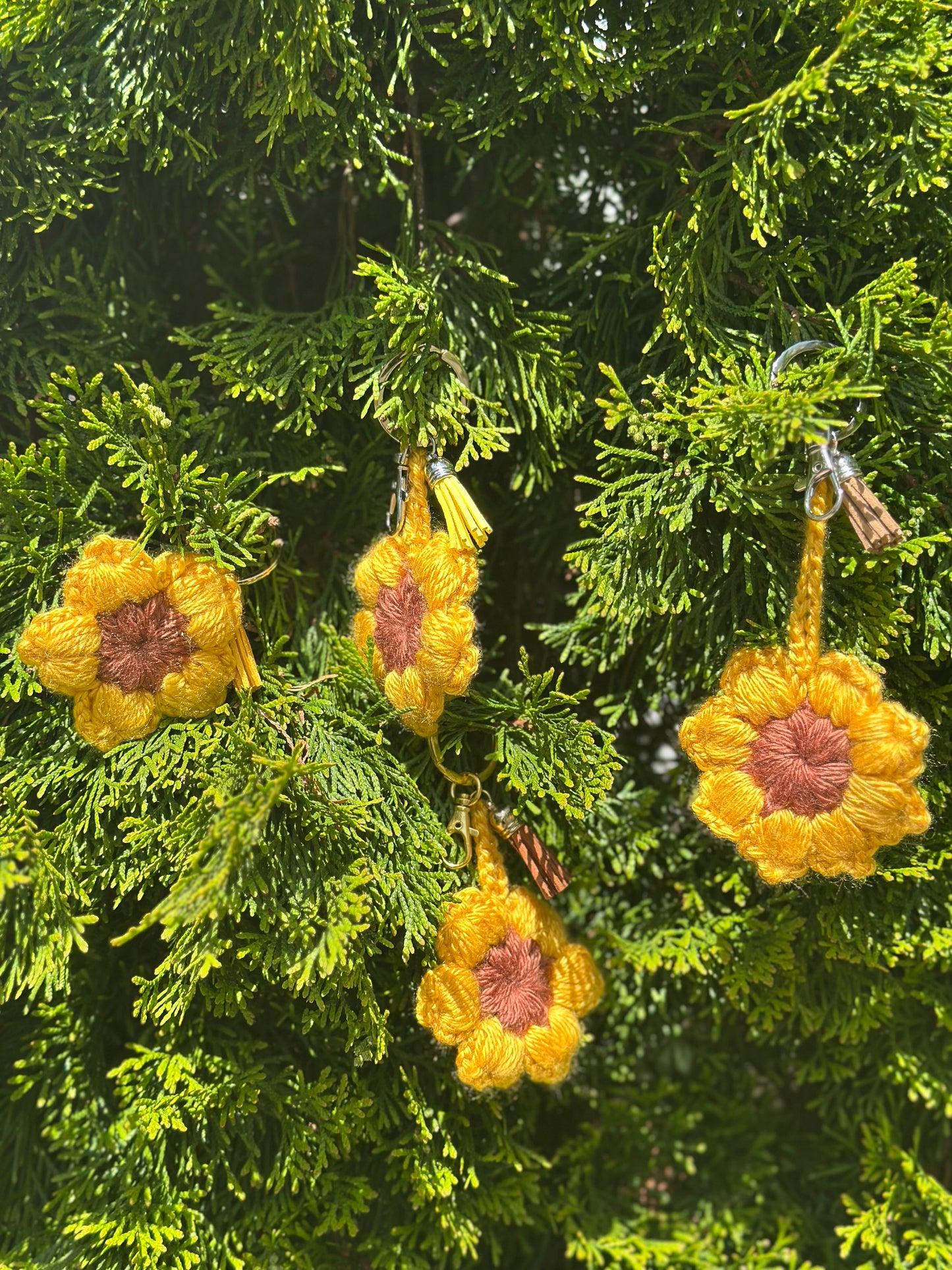 Crochet Sunflower Keychains