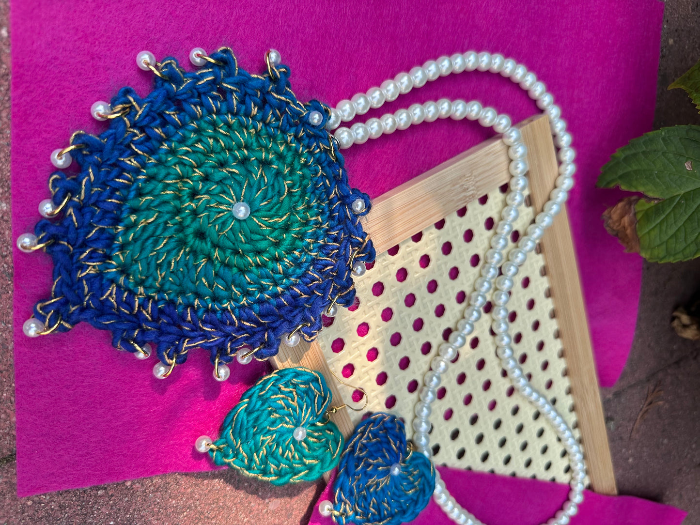 Peacock inspired Crochet Jewelry