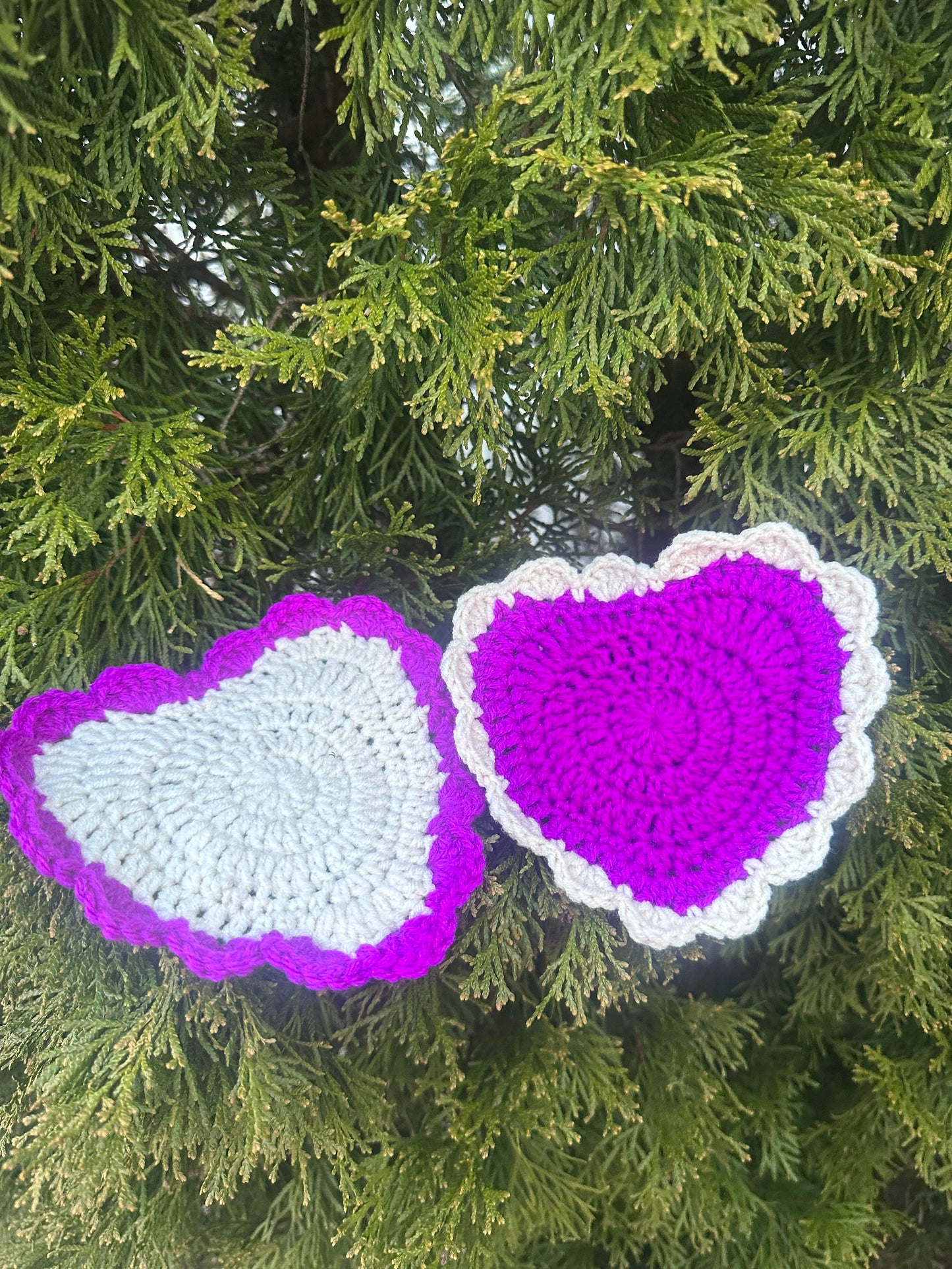 Crochet Heart Coasters