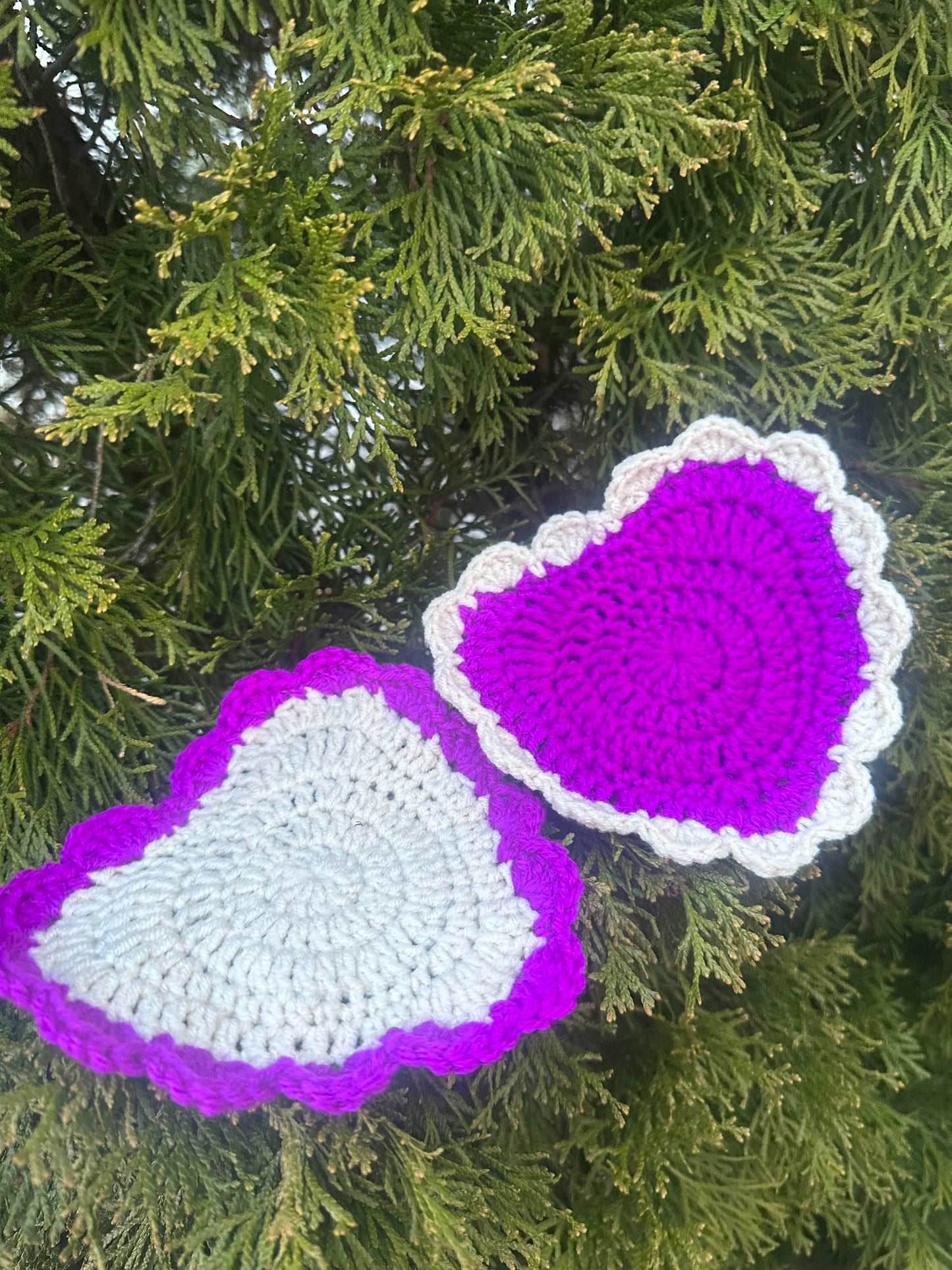 Crochet Heart Coasters