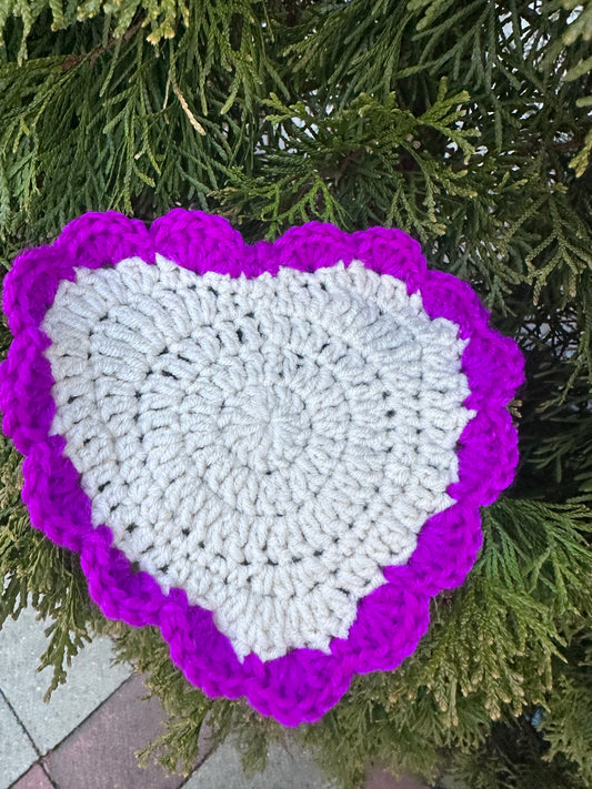 Crochet Heart Coasters