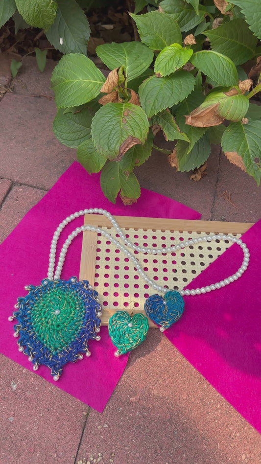 Peacock inspired Crochet Jewelry