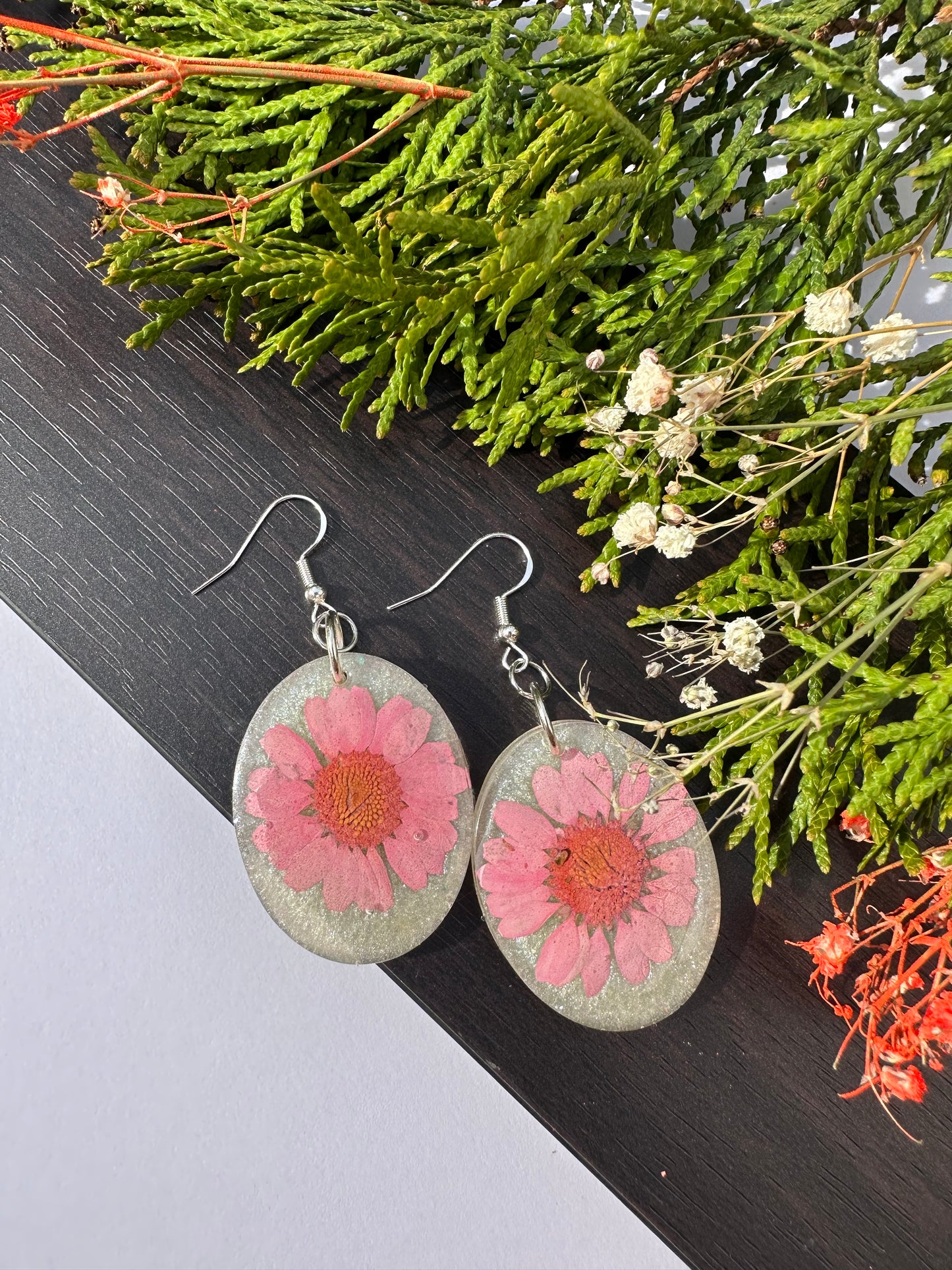 Pink Daisy Earrings