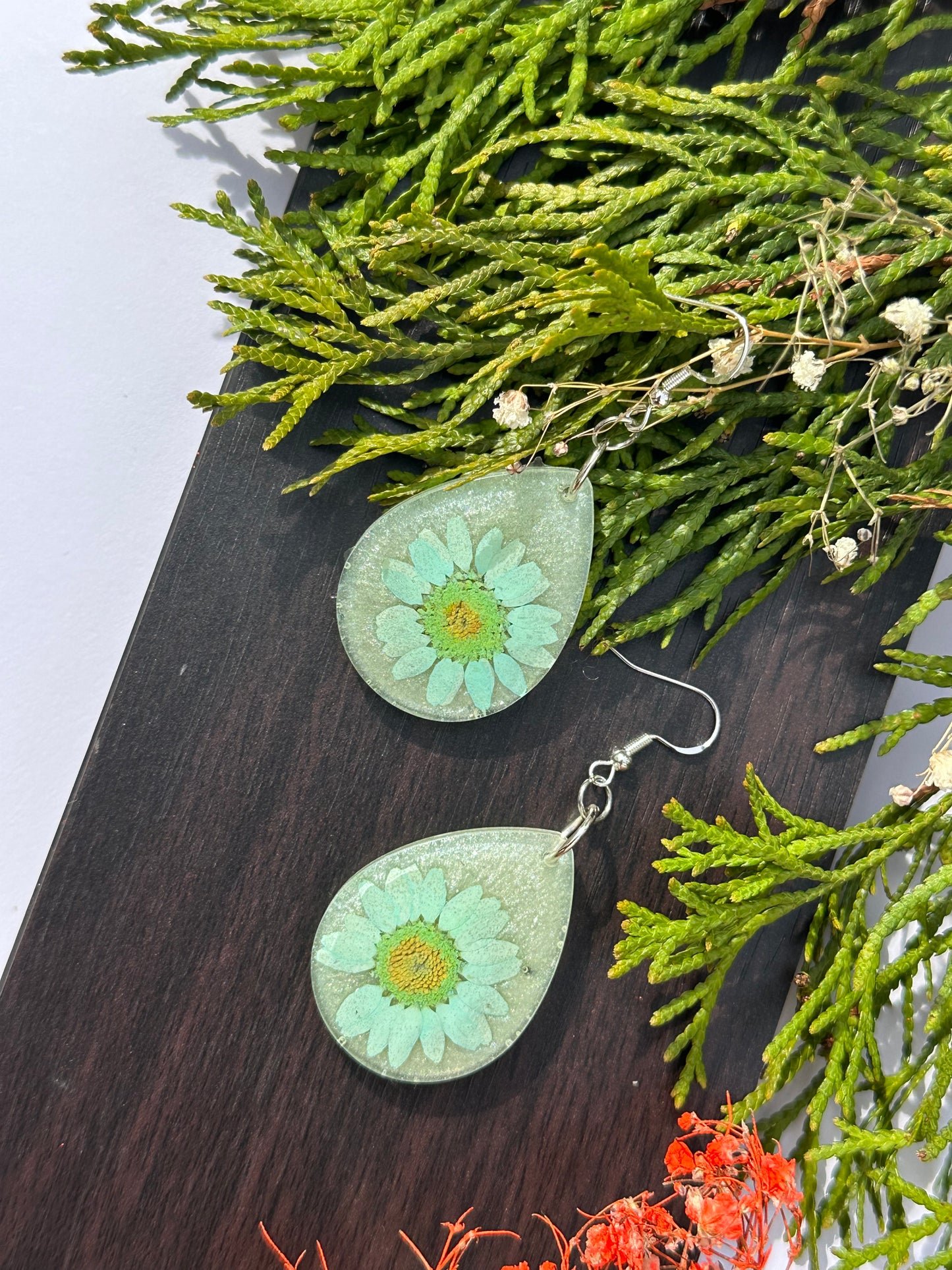 Blue Daisy Earrings