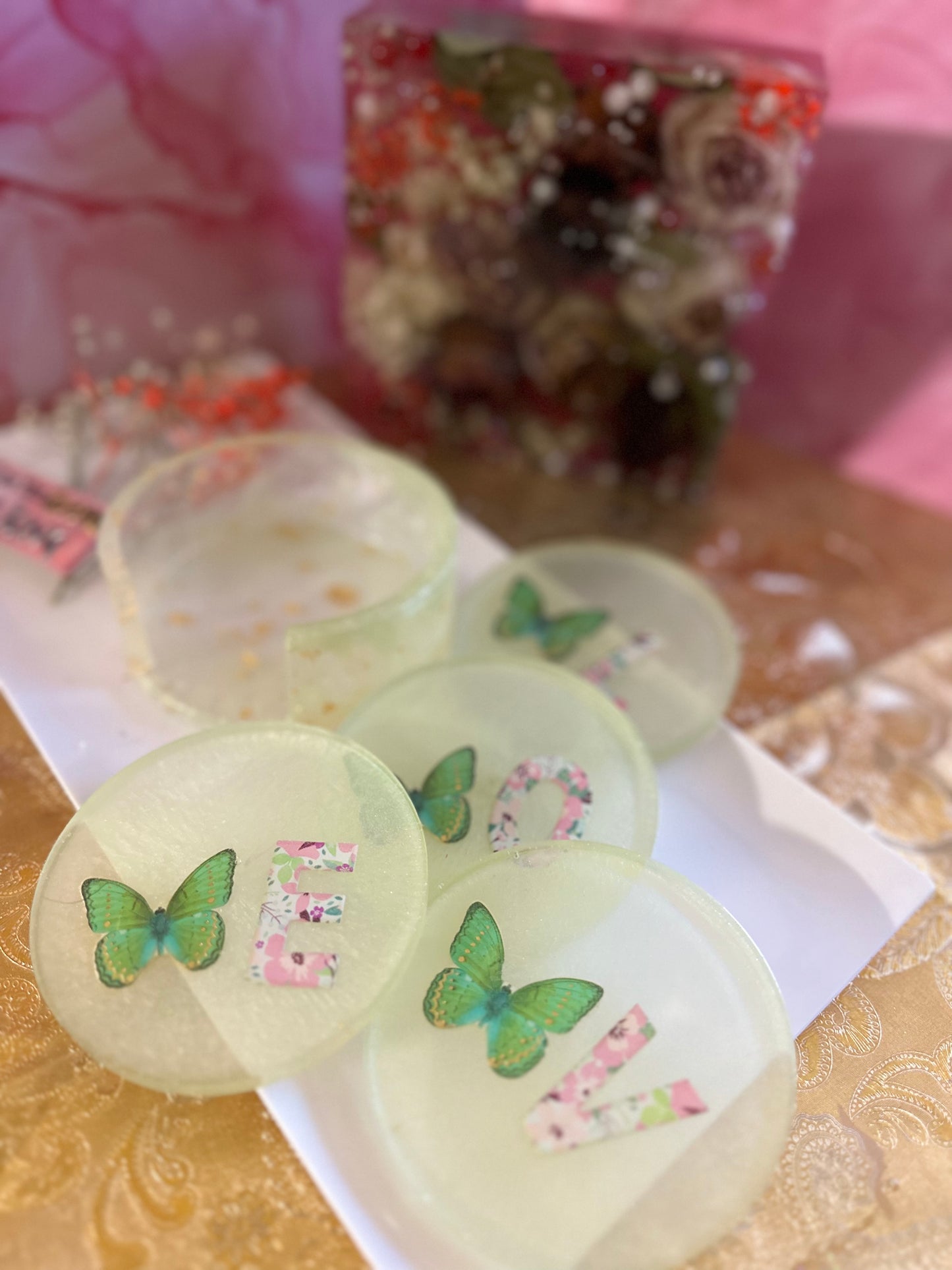 LOVE-Butterfly Coaster Set