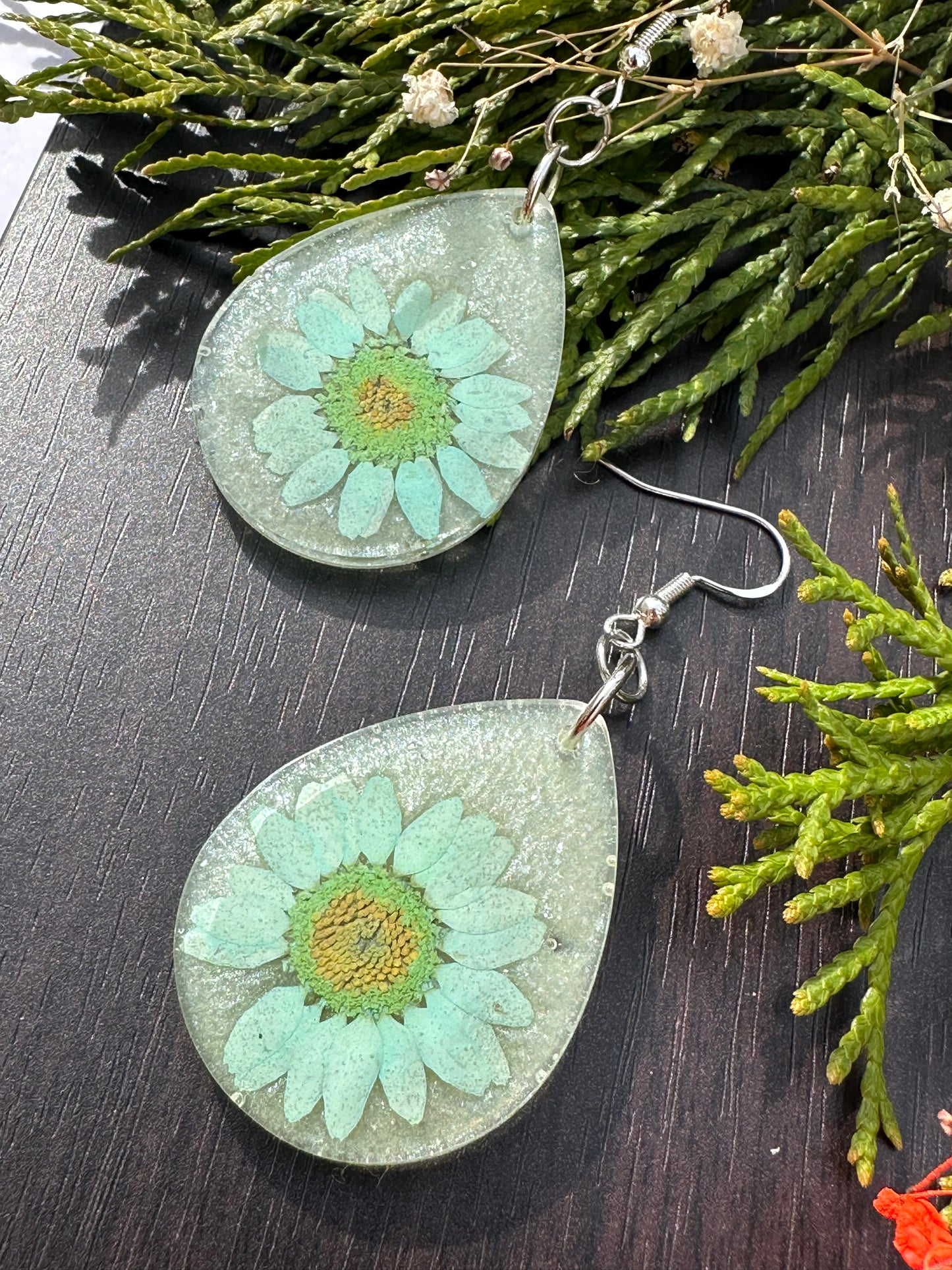 Blue Daisy Earrings